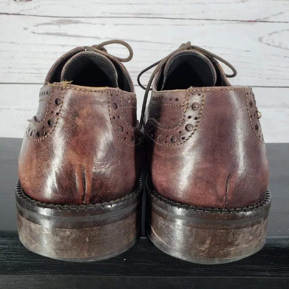 JD Marvin Made in Italy Men's Brown Vibram Oxford Shoes Size 43 EU
